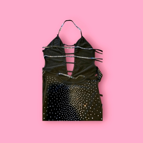 Black Studded Blackless elegant dress - Picture 2 of 3